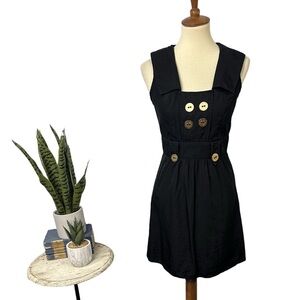 Voom by Joy Han Black Mini Dress with Button Accents Size Small